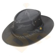 Black Nubic Leather Hat